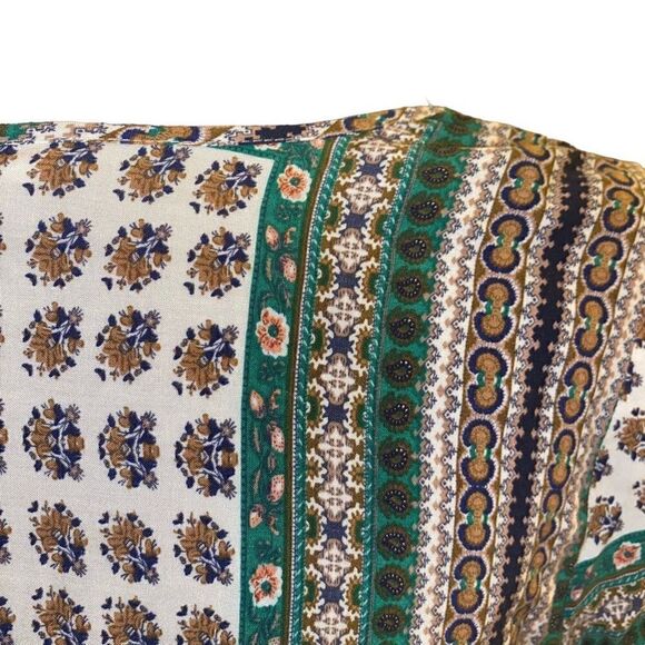 Entro  Boho Color Block Long Sleeve Tunic with Lace Sz M - Picture 9 of 13